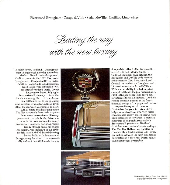1978 Cadillac Brochure Page 2